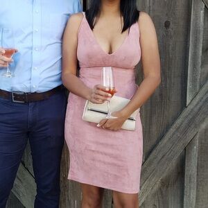 LF Mauve V-Neck Midi Dress